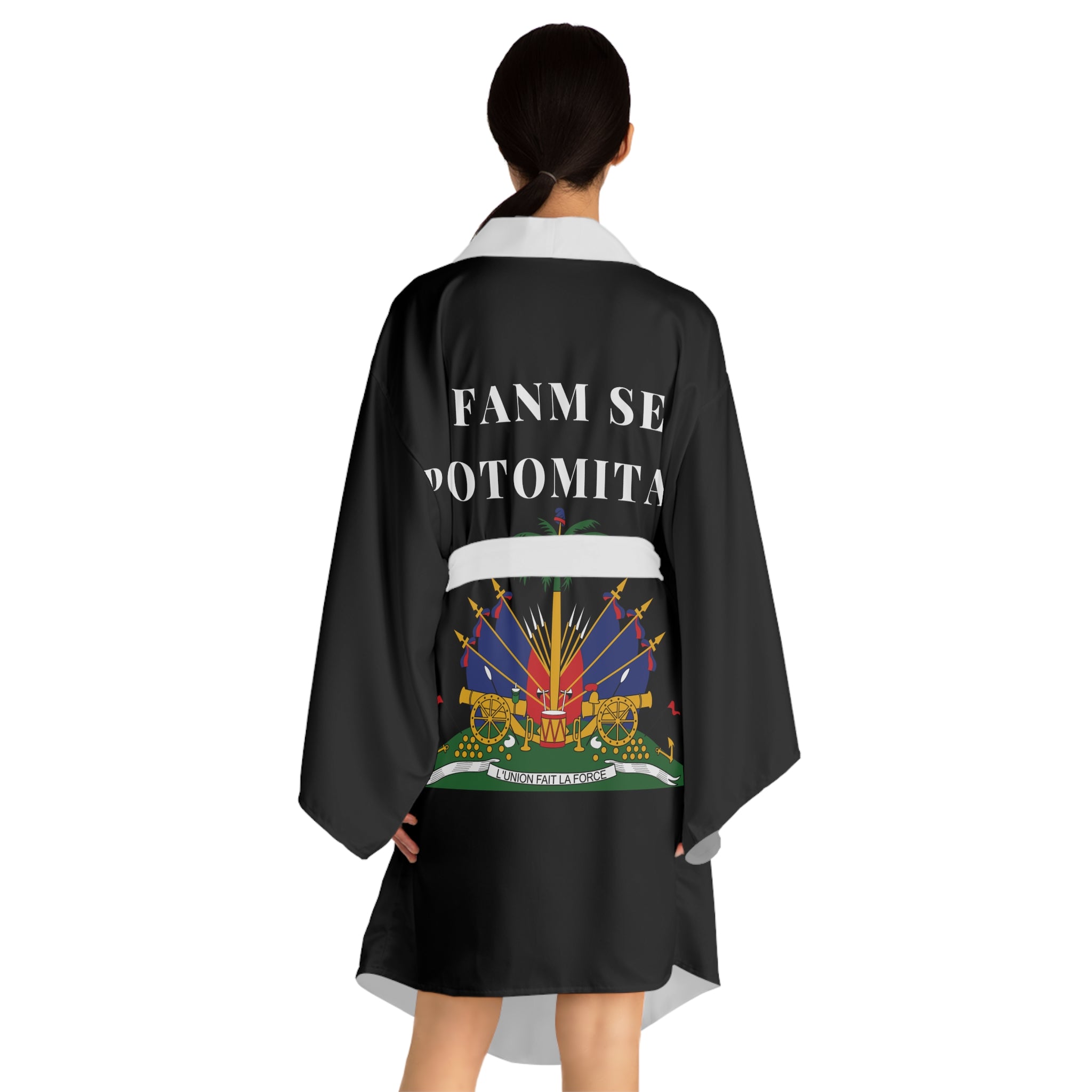 Fanm Se Potomitan Long Sleeve Kimono Robe (AOP)