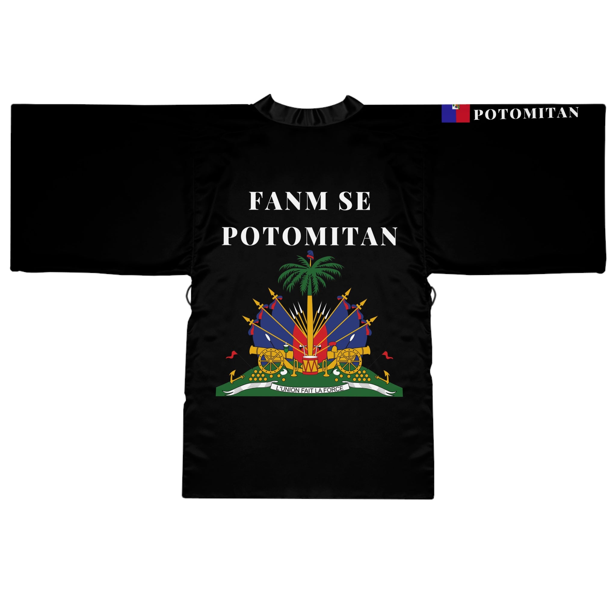 Fanm Se Potomitan Long Sleeve Kimono Robe (AOP)